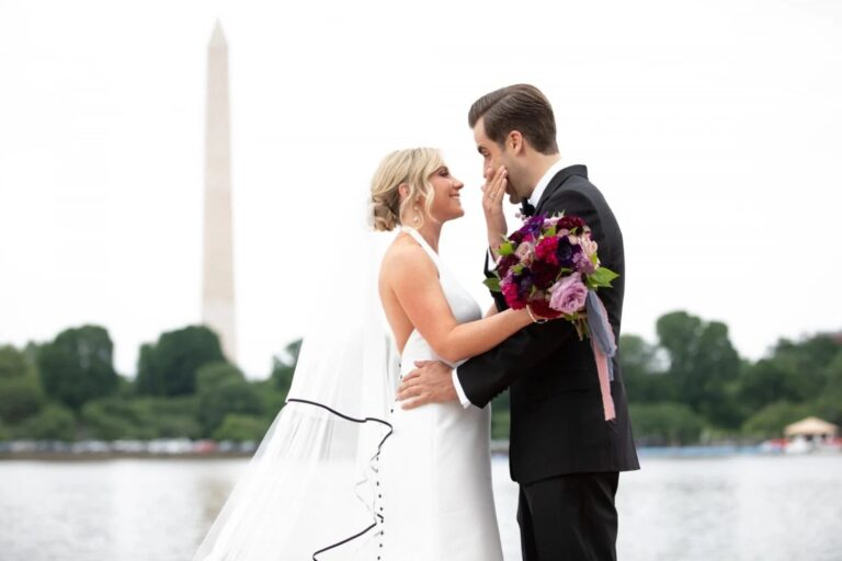 bride and groom first look