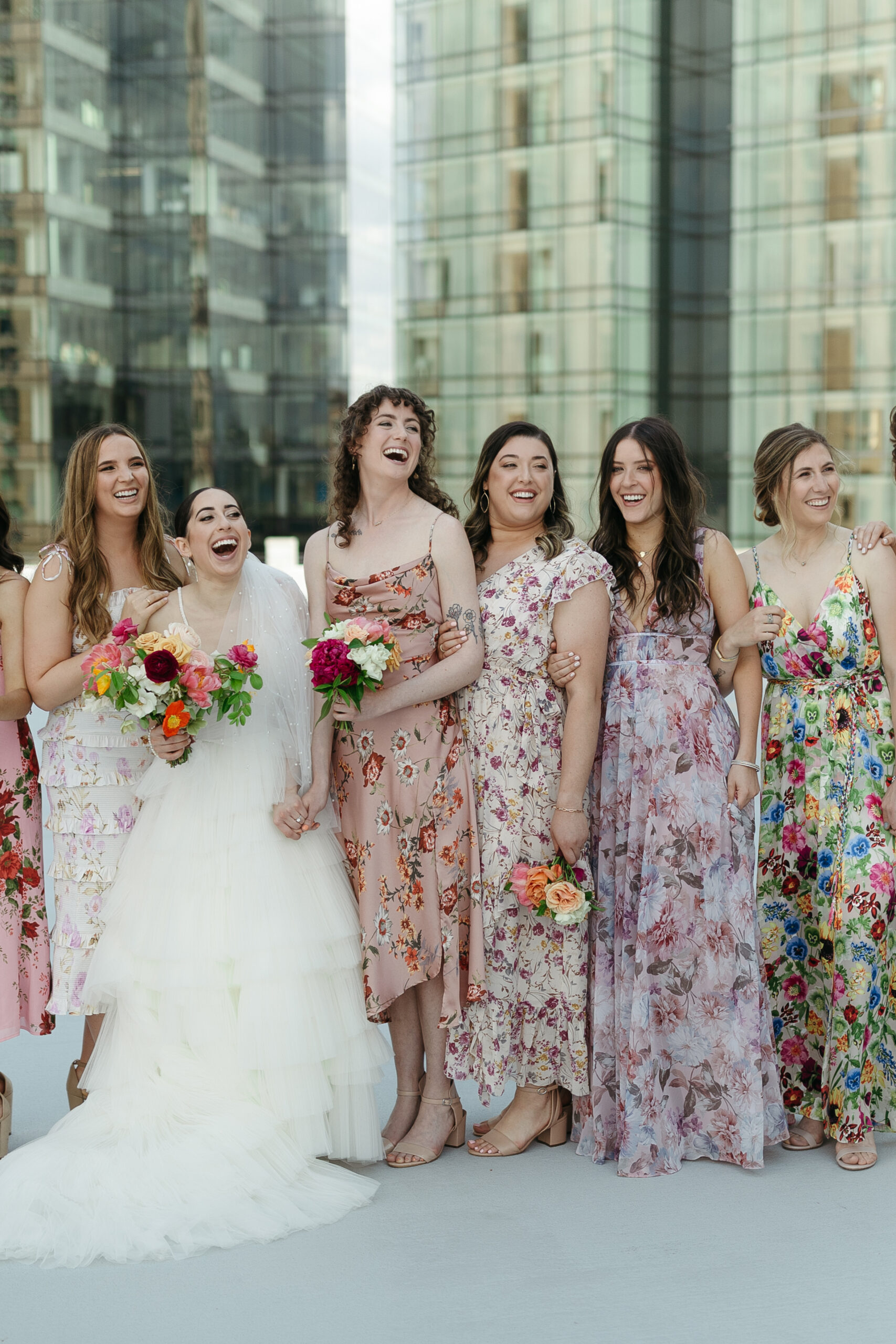 Wedding Party with summer floral trends