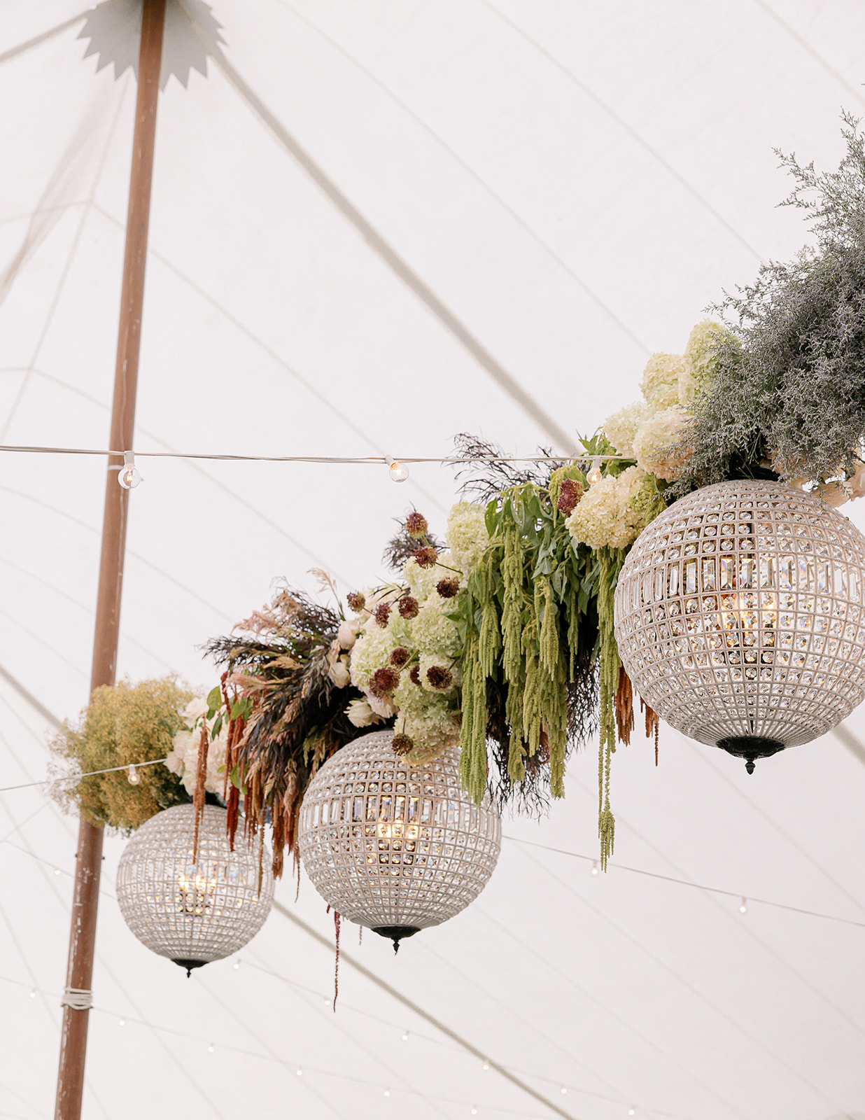 elevated florals integrated with elegant lighting