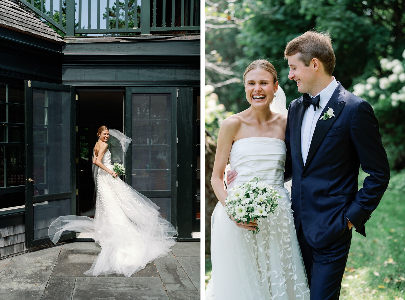 Pre-ceremony bride and groom portraits at Asticou Inn