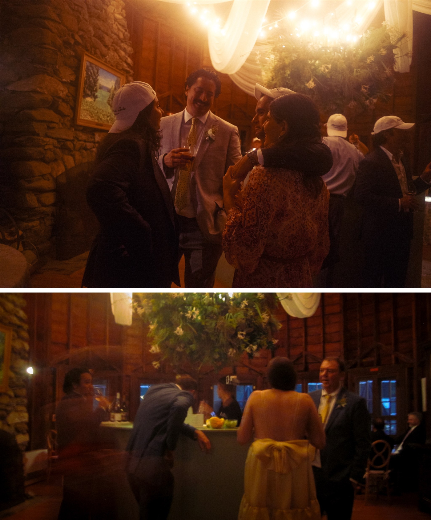 Wedding guest enjoy drinking and dancing at Megunticook Golf Club